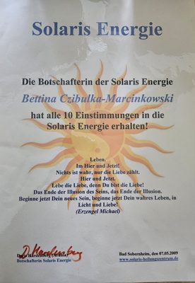 Vorschau Zertifikat: Solaris Energie — Botschafterin